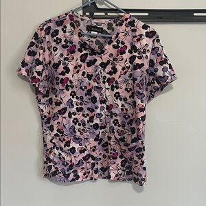 Koi Floral Scrub Top